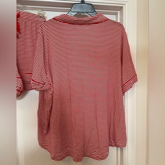 Victoria’s Secret NWOT short sleeve pjs set size XX-Large, red and white stripes - Picture 6 of 15